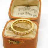 18ct Yellow Gold & Spinel Set Eternity Ring Antique c1920 Art Deco Size O 1/2 UK