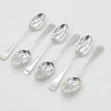 Set of Six Victorian Scottish Sterling Silver Spoons Antique 1870 Glasgow J.M