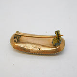 George III 10ct Rose Gold, Seed Pearl, Hairwork Mourning Brooch Antique c1820