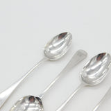 Set of Six Victorian Scottish Sterling Silver Spoons Antique 1870 Glasgow J.M