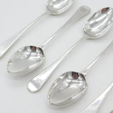 Set of Six Victorian Scottish Sterling Silver Spoons Antique 1870 Glasgow J.M