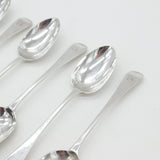 Set of Six Victorian Scottish Sterling Silver Spoons Antique 1870 Glasgow J.M