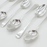 Set of Six Victorian Scottish Sterling Silver Spoons Antique 1870 Glasgow J.M