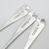 Set of Six Victorian Scottish Sterling Silver Spoons Antique 1870 Glasgow J.M