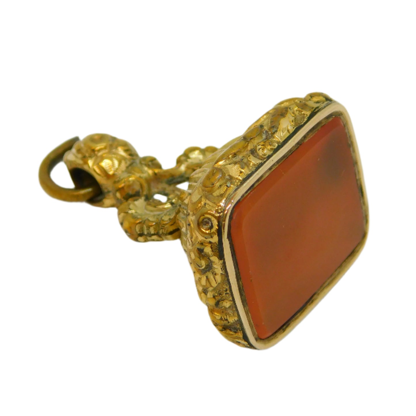 Victorian Large Rolled Gold & Carnelian Agate Fob Seal Antique c1860