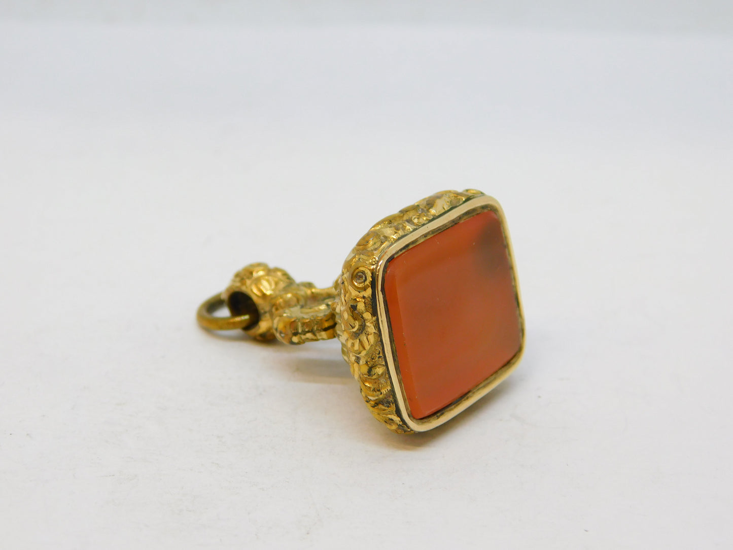 Victorian Large Rolled Gold & Carnelian Agate Fob Seal Antique c1860