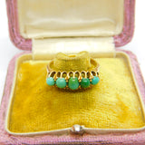 18ct Yellow Gold Five-Stone Turquoise Band Ring 1915 London Antique Art Deco
