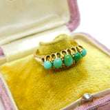 18ct Yellow Gold Five-Stone Turquoise Band Ring 1915 London Antique Art Deco