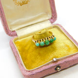18ct Yellow Gold Five-Stone Turquoise Band Ring 1915 London Antique Art Deco