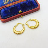 Sleeper Hoop Earrings 18ct Yellow Gold Vintage c1980