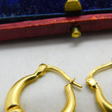 Sleeper Hoop Earrings 18ct Yellow Gold Vintage c1980