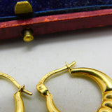 Sleeper Hoop Earrings 18ct Yellow Gold Vintage c1980