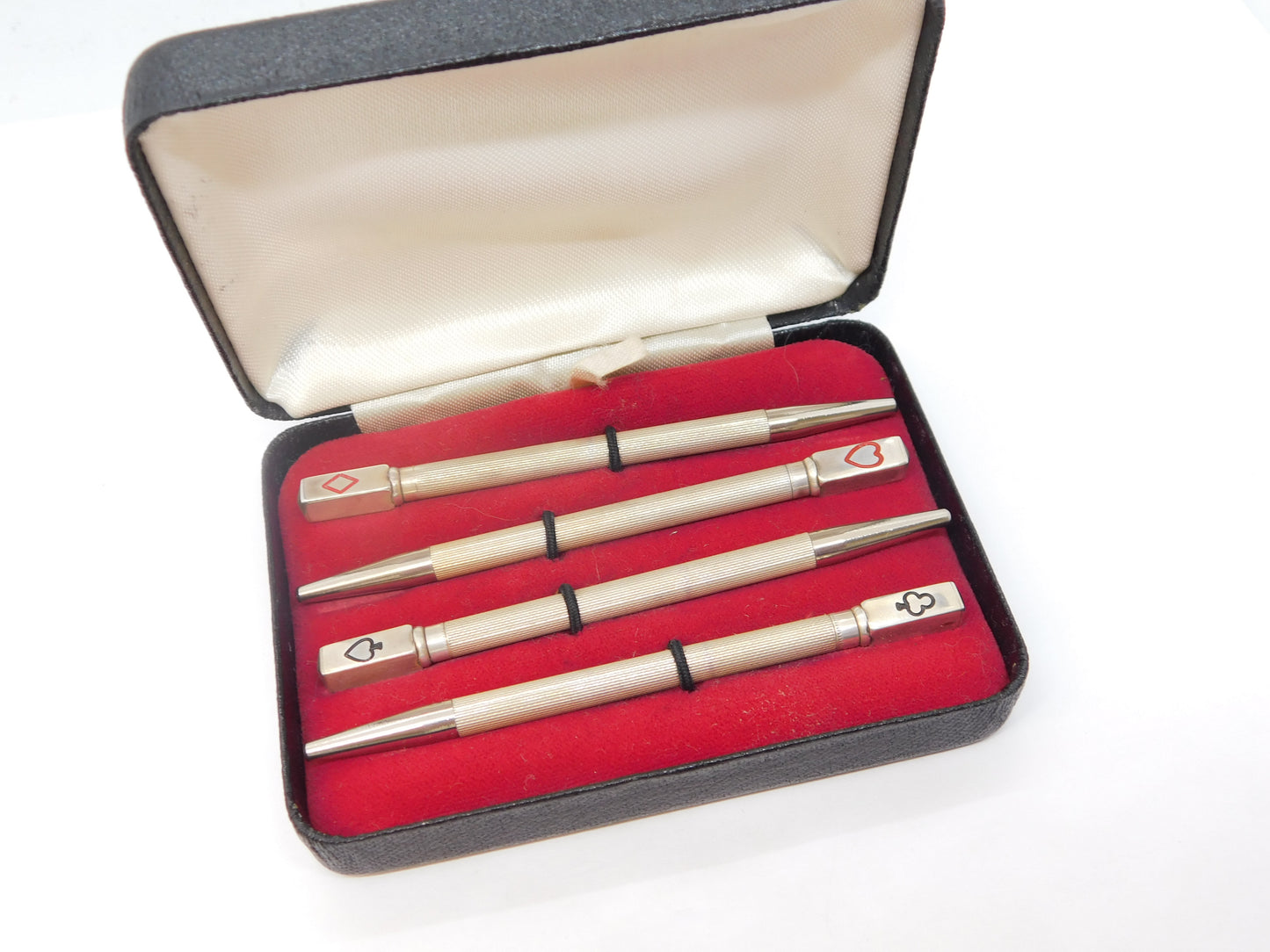 Boxed Sterling Silver Trumps Marker Propelling Pencil Set Vintage 1978 Birmingham