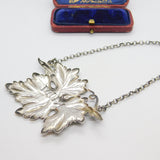 Georgian Sterling Silver Leaf Form Rum Decanter Label 1835 Birmingham Antique