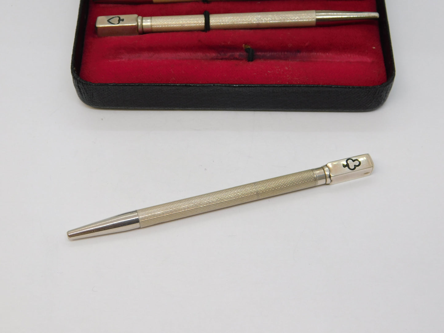 Boxed Sterling Silver Trumps Marker Propelling Pencil Set Vintage 1978 Birmingham