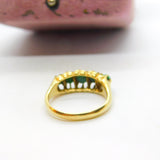 18ct Yellow Gold Five-Stone Turquoise Band Ring 1915 London Antique Art Deco