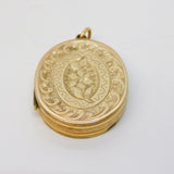 Victorian 9ct Yellow Gold Back & Front Floral Sweetheart Locket Antique c1880