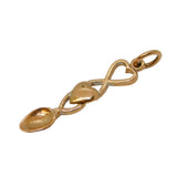 Cymru Gold Welsh 9ct Rose Gold Love Spoon Charm Pendant Vintage c1980