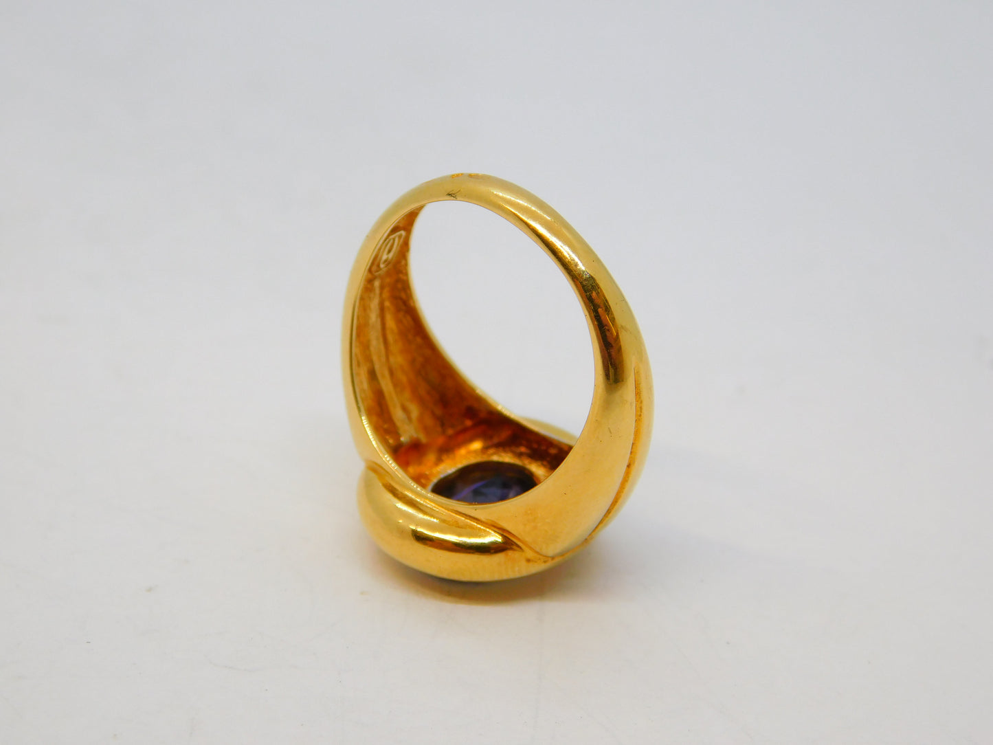 18ct Yellow Gold 2ct Tanzanite Set Dress Ring Vintage c1990 Size M UK