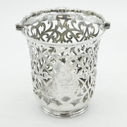 George II Sterling Silver Pierced Crested Treat Basket Antique 1751 London