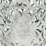 George II Sterling Silver Pierced Crested Treat Basket Antique 1751 London