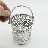 George II Sterling Silver Pierced Crested Treat Basket Antique 1751 London