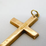 Edwardian 9ct Yellow Gold Ivy Leaf Pattern Cross Pendant Antique c1910