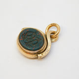 Victorian 10ct Gold, Carved Bloodstone & Carnelian Intaglio Spinner Fob Antique c1890