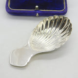 Sterling Silver Shell Bowl Tea Caddy Spoon Vintage 1977 Francis Howard