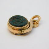 Victorian 10ct Gold, Carved Bloodstone & Carnelian Intaglio Spinner Fob Antique c1890