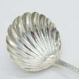 George III Sterling Silver Bright Cut Shell Bowl Ladle Spoon Antique 1784 London