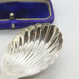 Sterling Silver Shell Bowl Tea Caddy Spoon Vintage 1977 Francis Howard