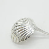 George III Sterling Silver Bright Cut Shell Bowl Ladle Spoon Antique 1784 London