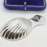Sterling Silver Shell Bowl Tea Caddy Spoon Vintage 1977 Francis Howard