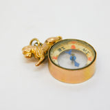 Edwardian 9ct Gold Lion Form Travelling Compass Fob Pendant Antique 1907 Chester