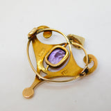 Edwardian 9ct Gold & Amethyst Lavalier Pendant Antique c1910 Thomas L. Mott