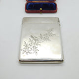 Victorian Aesthetic Movement Sterling Silver Card Case Squirrel & Bird 1882