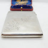 Victorian Aesthetic Movement Sterling Silver Card Case Squirrel & Bird 1882