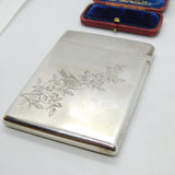 Victorian Aesthetic Movement Sterling Silver Card Case Squirrel & Bird 1882