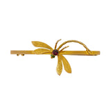 Edwardian 9ct Gold, Garnet & Peridot Dragonfly Suffragette Brooch Antique c1910