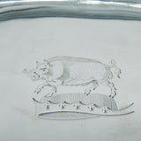 George III Sterling Silver Heraldic Crest Cake Basket Antique 1796 London