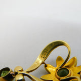 Edwardian 15ct Gold, Peridot, Seed Pearl Suffragette Lavalier Pendant Antique c1910