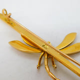 Edwardian 9ct Gold, Garnet & Peridot Dragonfly Suffragette Brooch Antique c1910