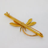 Edwardian 9ct Gold, Garnet & Peridot Dragonfly Suffragette Brooch Antique c1910