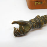 Victorian Bronze & Wooden Outstretched Hand Pipe Tamper Antique c1860