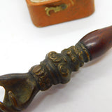 Victorian Bronze & Wooden Outstretched Hand Pipe Tamper Antique c1860
