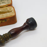 Victorian Bronze & Wooden Outstretched Hand Pipe Tamper Antique c1860