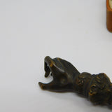 Victorian Bronze & Wooden Outstretched Hand Pipe Tamper Antique c1860