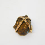 9ct Yellow Gold Mounted True Boulder Opal Set Drop Pendant Antique c1920