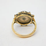 9ct Yellow Gold Bohemian Garnet Set Floral Dress Ring Antique 1921 Birmingham